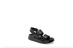 NEW Jeffrey Campbell Black Ardeman quilted gold studded Platform Sandals Sz 8M - Picture 1 of 7