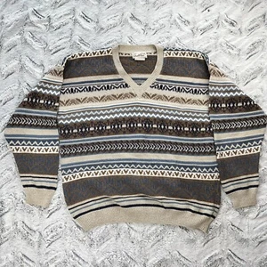 Vintage Arnold Palmer Knit Golf Pullover Sweater Size XL Geometric Stripe Cosby - Picture 1 of 5