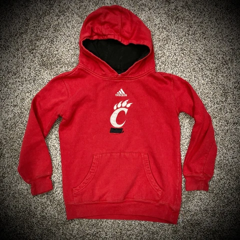 YOUTH Small CINCINNATI BEARCATS HOODIE red sweatshirt ADIDAS sewn logo uc BOYS 8 Cover