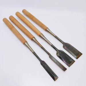 Japanesse Vintage Tsuki Nomi Stechbeitel 4er Set KUNIHIRO 國弘 24-48mm Made in JAPAN - Bild 1 von 15