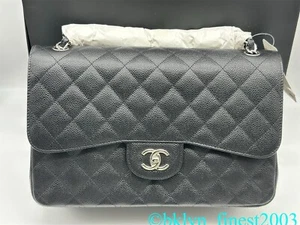 CHANEL CLASSIC JUMBO DOUBLE FLAP BLACK CAVIAR SHW BAG (NEW WITH TAGS) - Picture 1 of 21