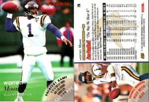 Fleer Football Minnesota Vikings 1996 Warren Moon #78 Salón de la Fama Salón de la Fama - Imagen 1 de 1