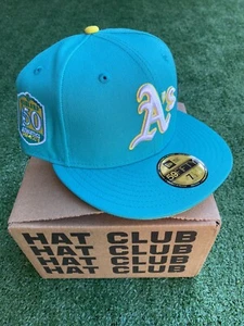 Hat Club Exclusive Ice Cold Fashion Oakland A’s Size 7 1/2 Teal And Gold - Picture 1 of 7