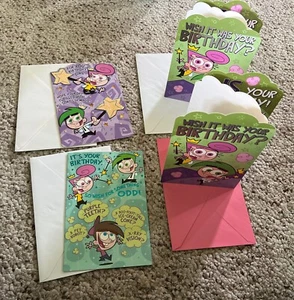 4 Fairly Odd Parents BIRTHDAY Card American Greetings 2003 New Cosmo Wanda Fairy - Picture 1 of 13