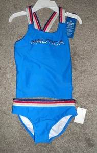 Cute Nautica girls size 6 blue two piece tankini swim suit NWT - Picture 1 of 5