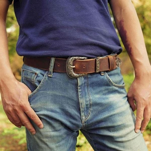 Handmade Western Leather Belt Cowboy Belt, Mens Western Belt Ladies Western Belt - Picture 1 of 8