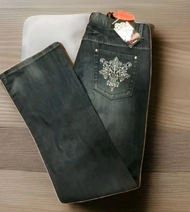 Women’s NWT Firefly Slim Bootcut Jeans W/ Embroidered Pockets Sz 16x32 W/Stretch - Picture 1 of 12