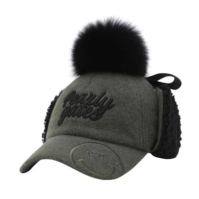 PEARLY GATES GOLF Womens Detachable Pom-Pom Boucle Ear Warmer Ball Cap Hat  - Image 1 of 4