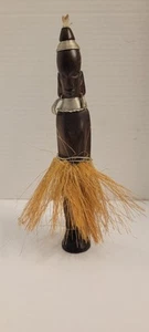 African Tribal Woman Female Wood Wooden Statue Figurine In Grass Skirt Vtg 8.5" - Picture 1 of 7