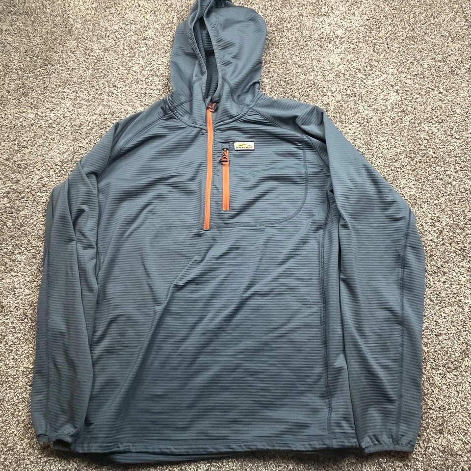 Sudadera con Capucha Orvis Para Hombre Grande Azul Cuarto Cremallera Pullover Con Capucha Rendimiento Exterior Foto 1 de 4