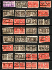 Collection Precancels Pairs 1/2 Cent Regular & 1938 Prexie US 15-16 - Picture 1 of 3