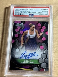 2024 TOPPS GRAPHITE MARTA KOSTYUK ROOKIE REFRACTOR AUTO PINK /15 PSA 8 NM-MT π₯ - Picture 1 of 2