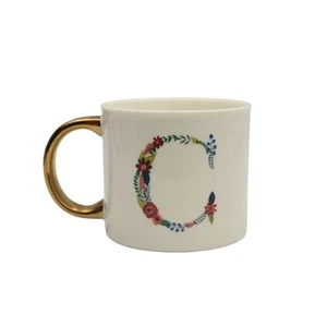 Taza Opalhouse Floral Monograma C Taza Porcelana Mango Dorado - Imagen 1 de 6