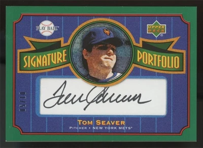 Upper Deck Play Ball Tom Seaver Signature Portfolio 2004 tinta negra automática/10 Foto 1 de 2