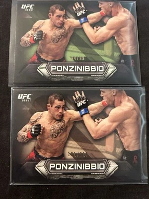 2014 Topps UFC Knockout Santiago Ponzinibbio Debut 2 Card Lot /99 /219 - Image 1 of 2