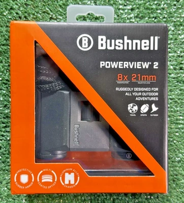 Bushnell Powerview 2 8x21mm Compact Binoculars Multi-Coated Optics NEW - Image 1 of 4