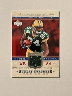 2005 Upper Deck Rookie Debut #SU-JW Javon Walker Sunday Swatches Jersey Packers - Image 1 of 2