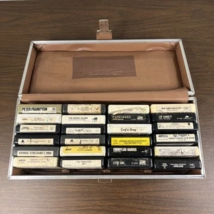 Lot Of (24) Rock 8-Track Tapes With Carrying Case Untested - Picture 1 of 8