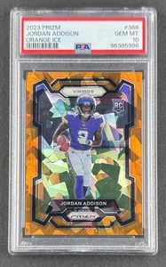 Jordan Addison 2023 Panini Prizm Orange Ice RC #368 PSA 10 GEM MINT - Vikings - Picture 1 of 2