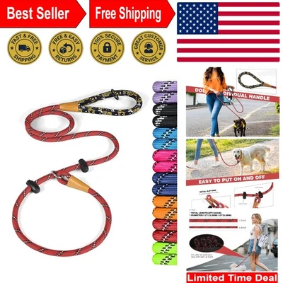 Comfortable Reflective Dog Leash 1/2in x 6ft - Perfect for Training and Control - Image 1 of 4