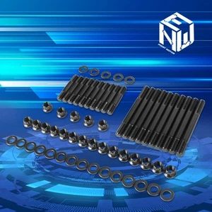 For 69-97 Ford Windsor Small Block 5.8L 351 12-Point Head Stud Block Kits Black - Picture 1 of 5