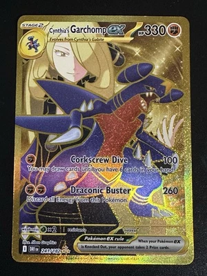 Cynthia's Garchomp EX 241/182 Pokemon Gold Hyper Rare Full Art Holo Damaged - Image 1 of 4