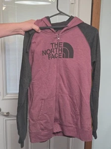 The North Face Jacke, Gr. xlg dunkelrosa und grau Reißverschluss.  - Bild 1 von 3