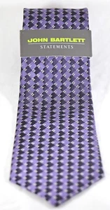 John Bartlett Statements Necktie Purple Pattern New w/ Tags 100% Silk - Picture 1 of 1