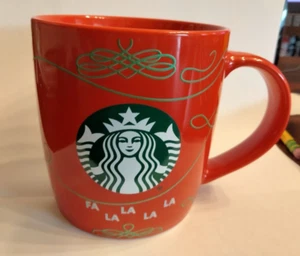Starbucks  Ceramic Coffee Mug Red Fa La La La La Holiday 2020 - Picture 1 of 4