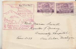 Semana Nacional de Correo Aéreo 1938 Namw Portland o con #782 Arkansas Par + Fallas - Imagen 1 de 2