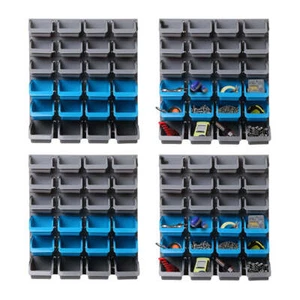 NNEDSZ 96 Storage Bin Rack Wall-Mounted Tool Parts Garage Shelving Organiser - Picture 1 of 4