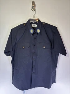 American Legion Official Shirt Men’s XL Navy Blue Military Guard Vintage Buttons - Picture 1 of 10