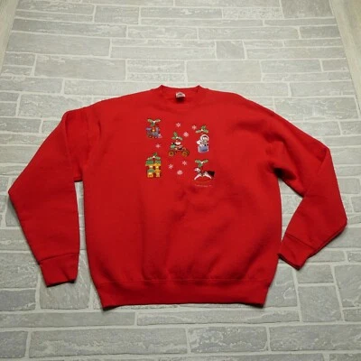 VINTAGE Hallmark Cards Sweater Adult XL Embroidered Christmas Toys Grandma Core - Image 1 of 4