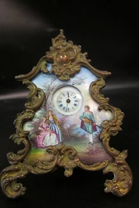 Austrian Enamel Miniature Clock Antique - Picture 1 of 6