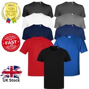 5 Pack Mens Plain 100% Cotton Blank T Shirt Tee T-shirt Multi Pack Crew Neck Gym - Picture 1 of 23