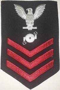 U.S Navy Petty Officer 1st Class BOILER TECHNICIAN Large Chevron COLOR DRESS VTG - Picture 1 of 3