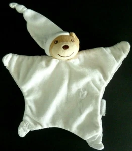 *. DOUDOU PLAT ETOILE KALOO OURS BLANC BEIGE MARRON VELOURS FLEUR TTBE - Picture 1 of 2