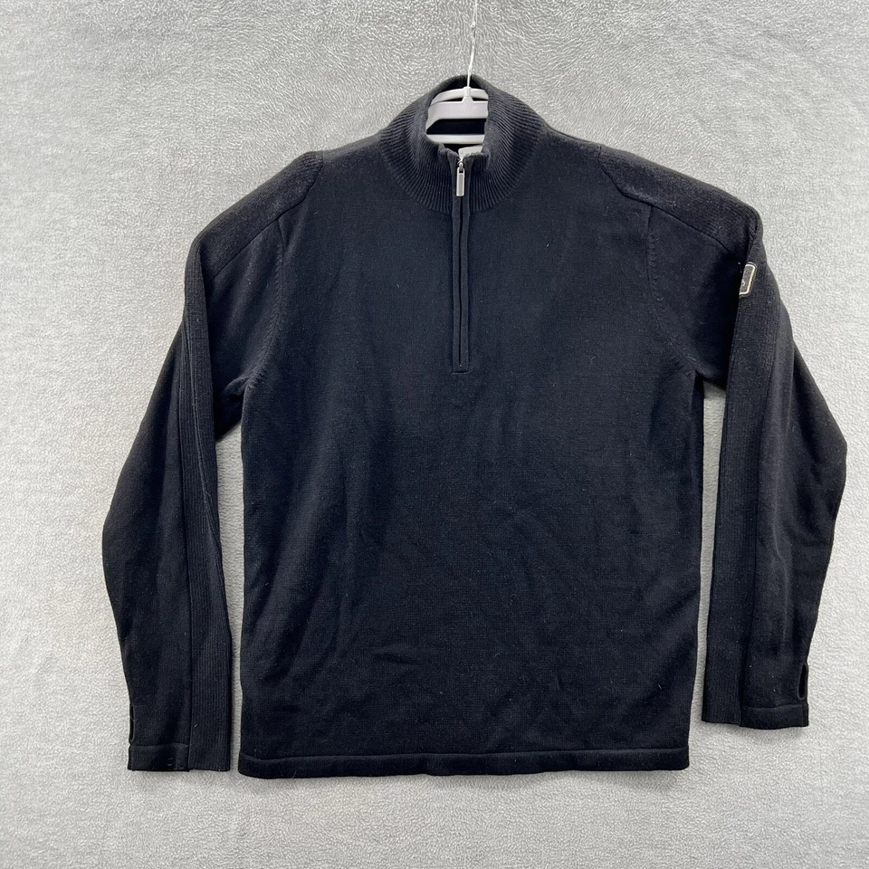 Suéter jersey smartwool para hombre talla L media cremallera negro 100% lana merino Foto 1 de 4