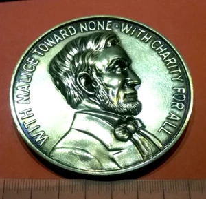 (Pgasteelers1) Lincoln-Medaille Rev. Gettysburg Adresse 78 mm 202 Gramm C#8-201 - Bild 1 von 5