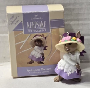 Hallmark Ornament: 1993 Springtime Bonnets | QEO8322 -Original Box Rabbit Easter - Picture 1 of 17