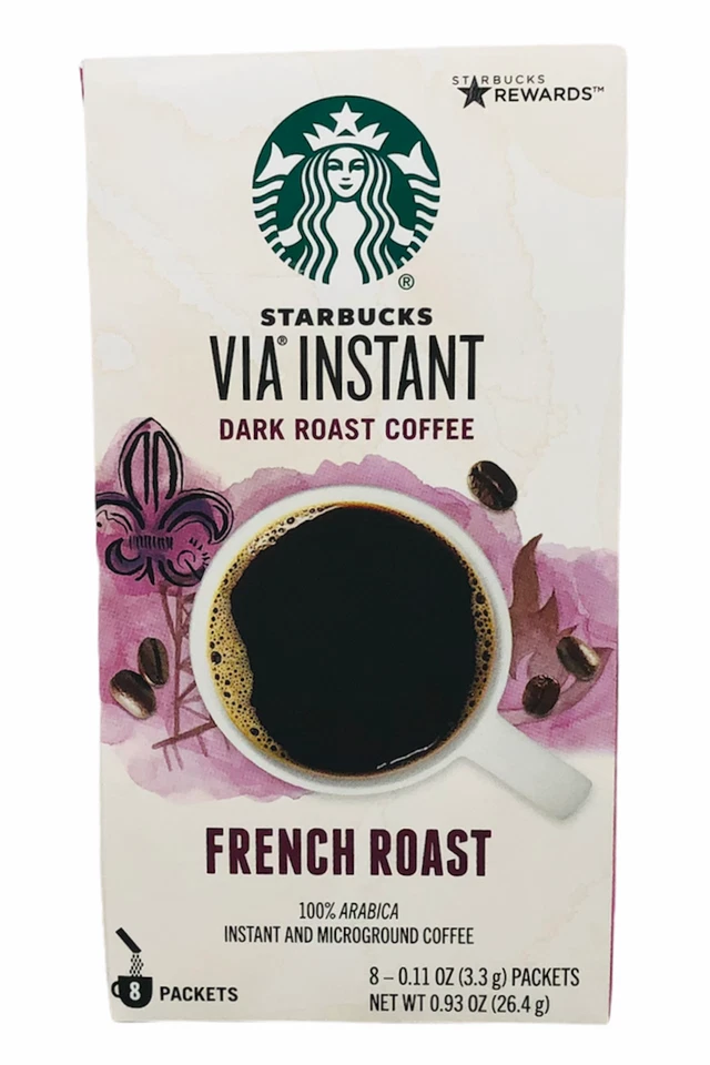 Starbucks VIA Instant Dark French Roast Coffee - Pack of 8