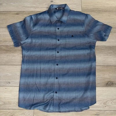 Travis Matthew Shirt Mens L Blue Striped Fade Button Up Loose Golf Performance - Image 1 of 4
