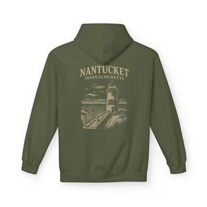 Nantucket Boardwalk Hoodie Vintage Lighthouse Coastal | Trini Skies Supply Co - Bild 1 von 13
