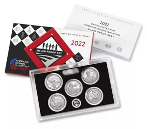 2022 S American Women Quarter Silver Proof Set 22WS 5 Quarters with Box & COA - Picture 1 of 2