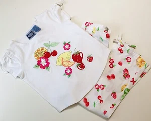 Koala Kids Tutti Frutti Outfit 48 months 4T summer Fruit Print Shirt Pants Set - Picture 1 of 5