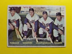 1957 Topps MLB #400 Dodgers Sluggers Furillo Campanella Hodges Duke Snider - Imagen 1 de 4