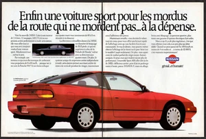 1989 NISSAN 240SX Fastback Vintage Original 2 page Print AD Red sport car photo - Picture 1 of 1
