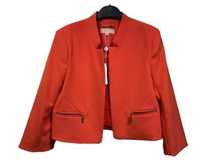 Michael Kors Cropped Jacket Orange UK 8 BNWT Designer Lined Vibrant - Picture 1 of 16