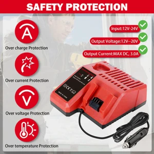 Portable Car Charger For Milwaukee For M12 18V Battery , Cigarette Lighter Plug - Picture 1 of 4