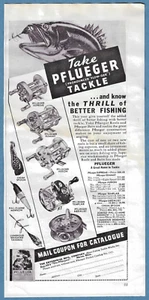 1938 PFLUEGER FISHING TACKLE AD ~ Know the thrill of better fishing - Picture 1 of 1